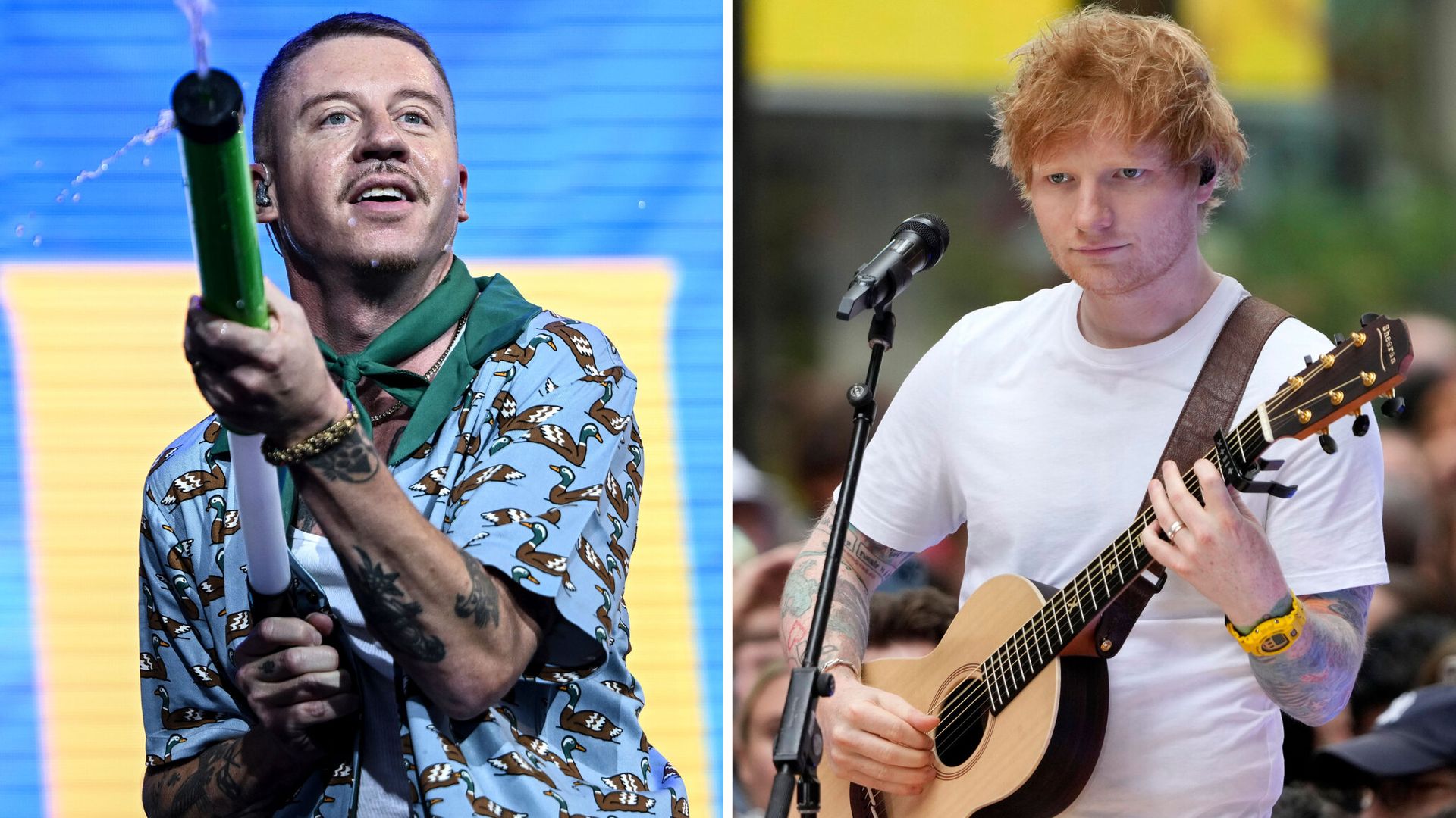 Macklemore announces $1m donation after Sheeran row – as stadium owner responds